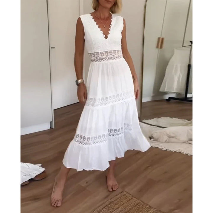 Aurélie | Abito Elegante in Pizzo con Scollatura a V