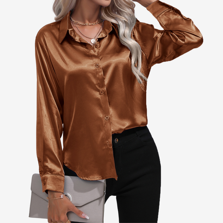 Alvira™ Elegante camicia di seta