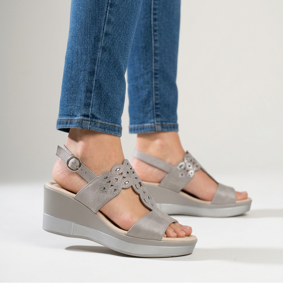 Rachele  - Sandalo comodo donna con zeppa