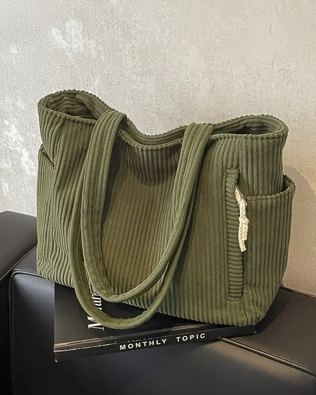 Sofia – Borsa Tote a Coste con Dettagli in Cordino