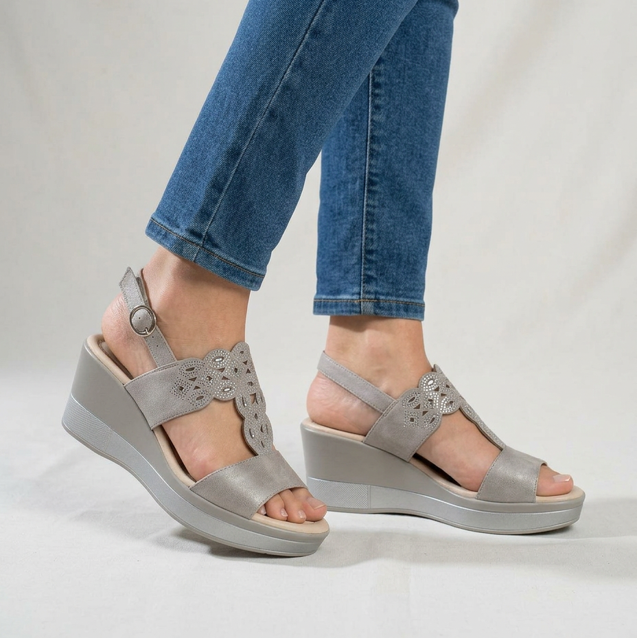 Rachele  - Sandalo comodo donna con zeppa