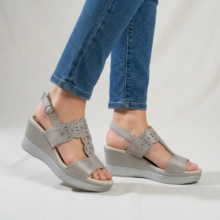 Rachele  - Sandalo comodo donna con zeppa