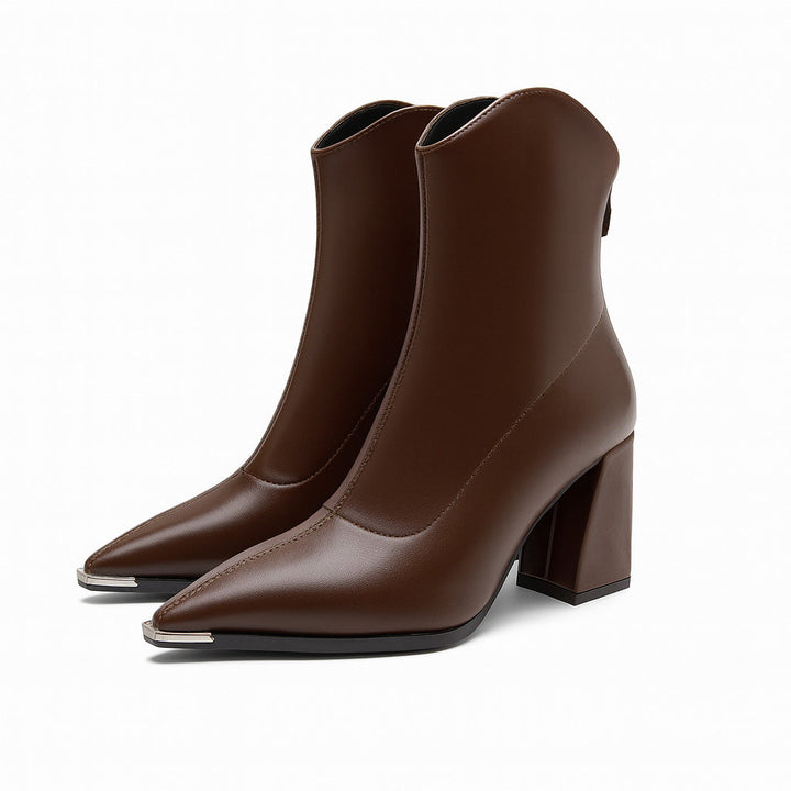Stivale in Pelle Chelsea con Punta in Cromo