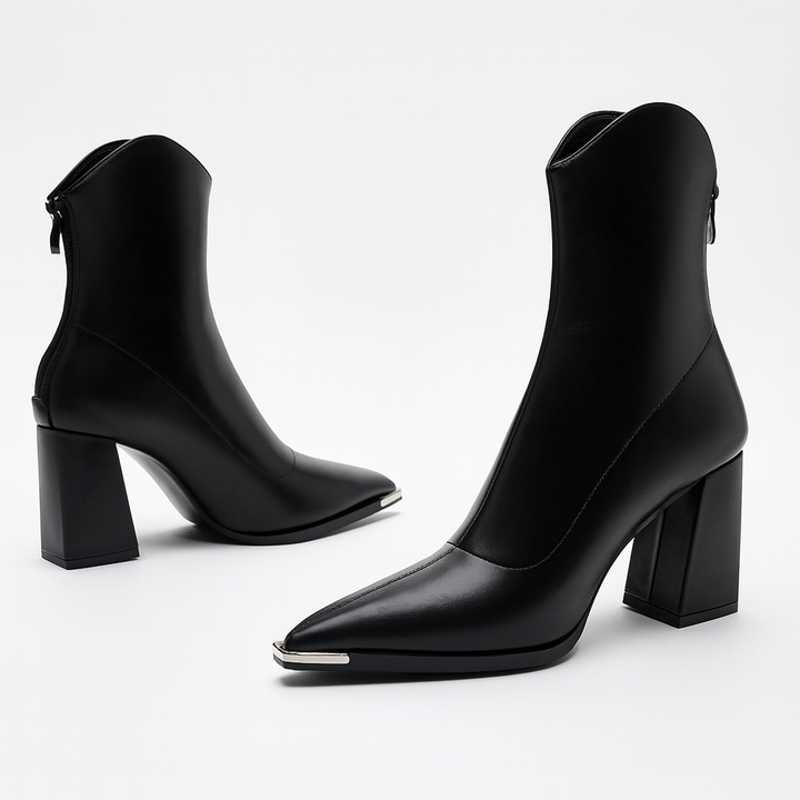 Stivale in Pelle Chelsea con Punta in Cromo