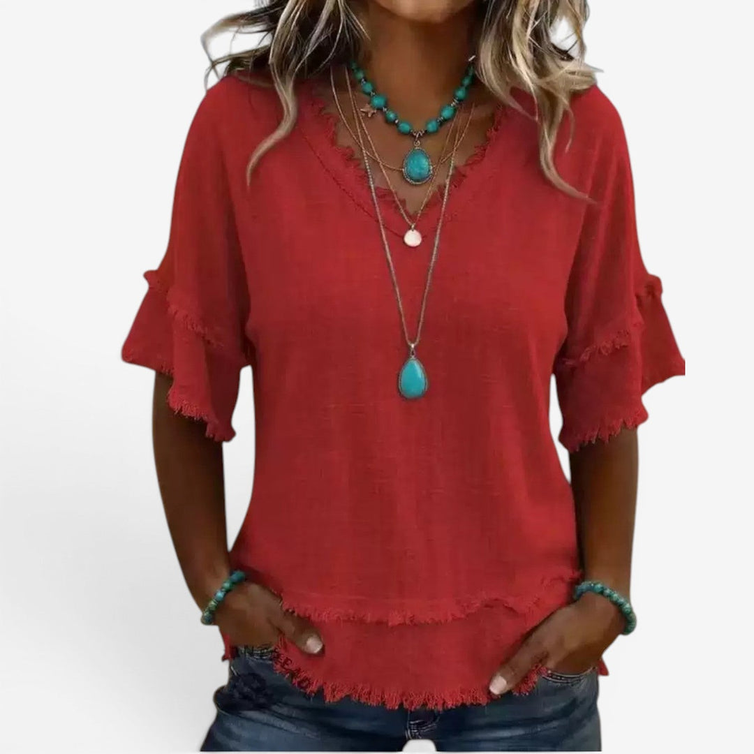 Maritoni™ Blusa a tunica con frange