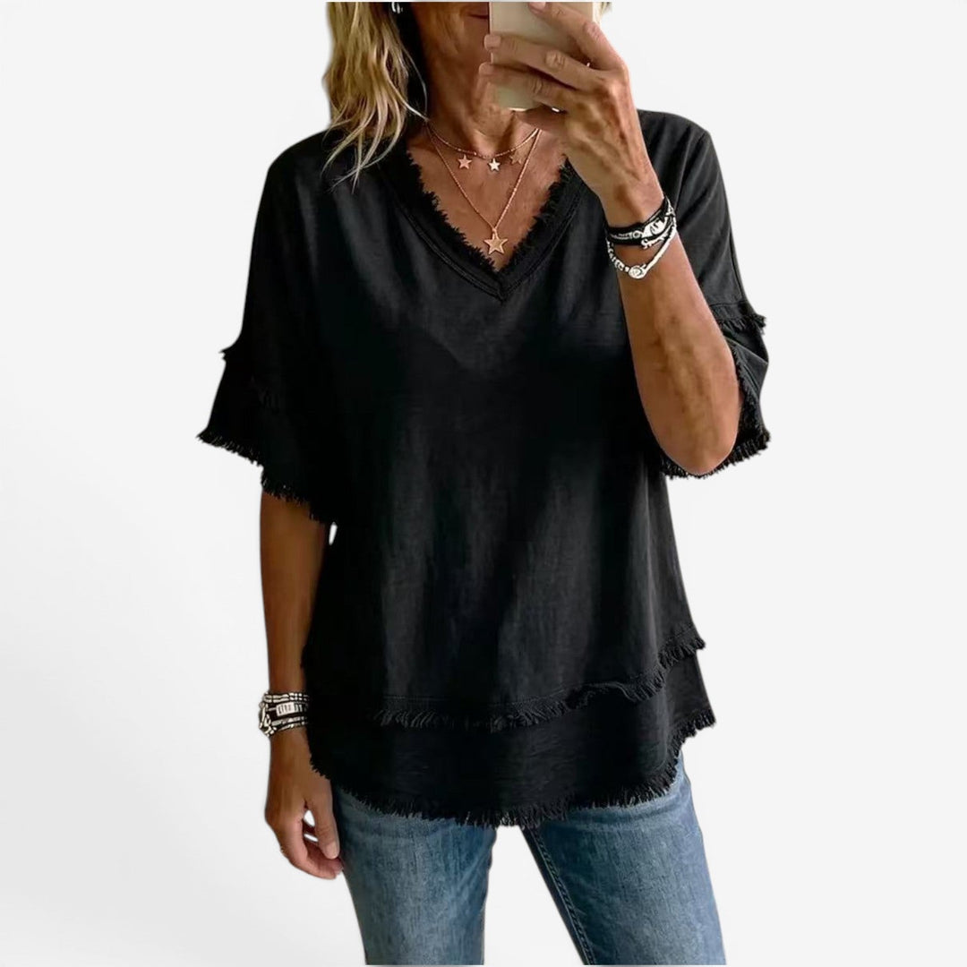 Maritoni™ Blusa a tunica con frange