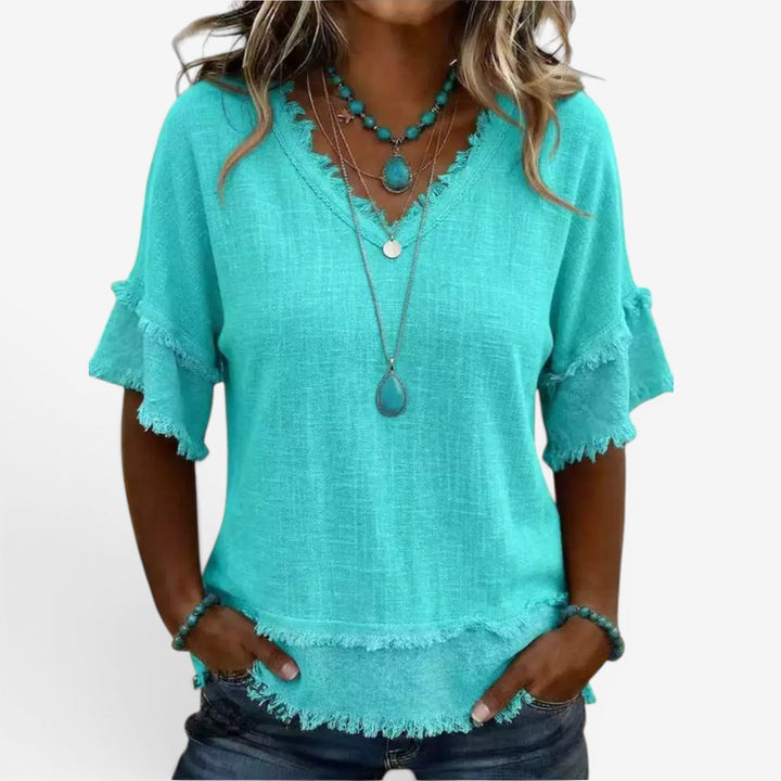 Maritoni™ Blusa a tunica con frange