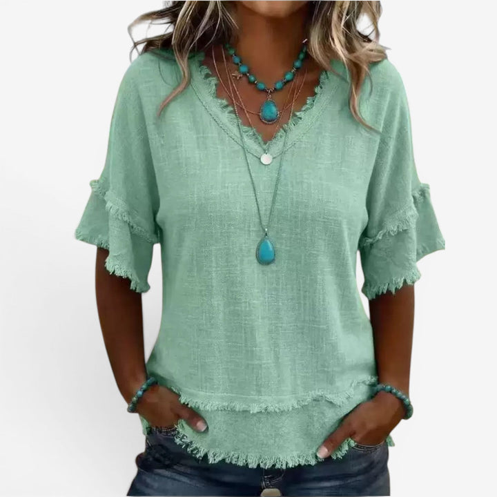 Maritoni™ Blusa a tunica con frange