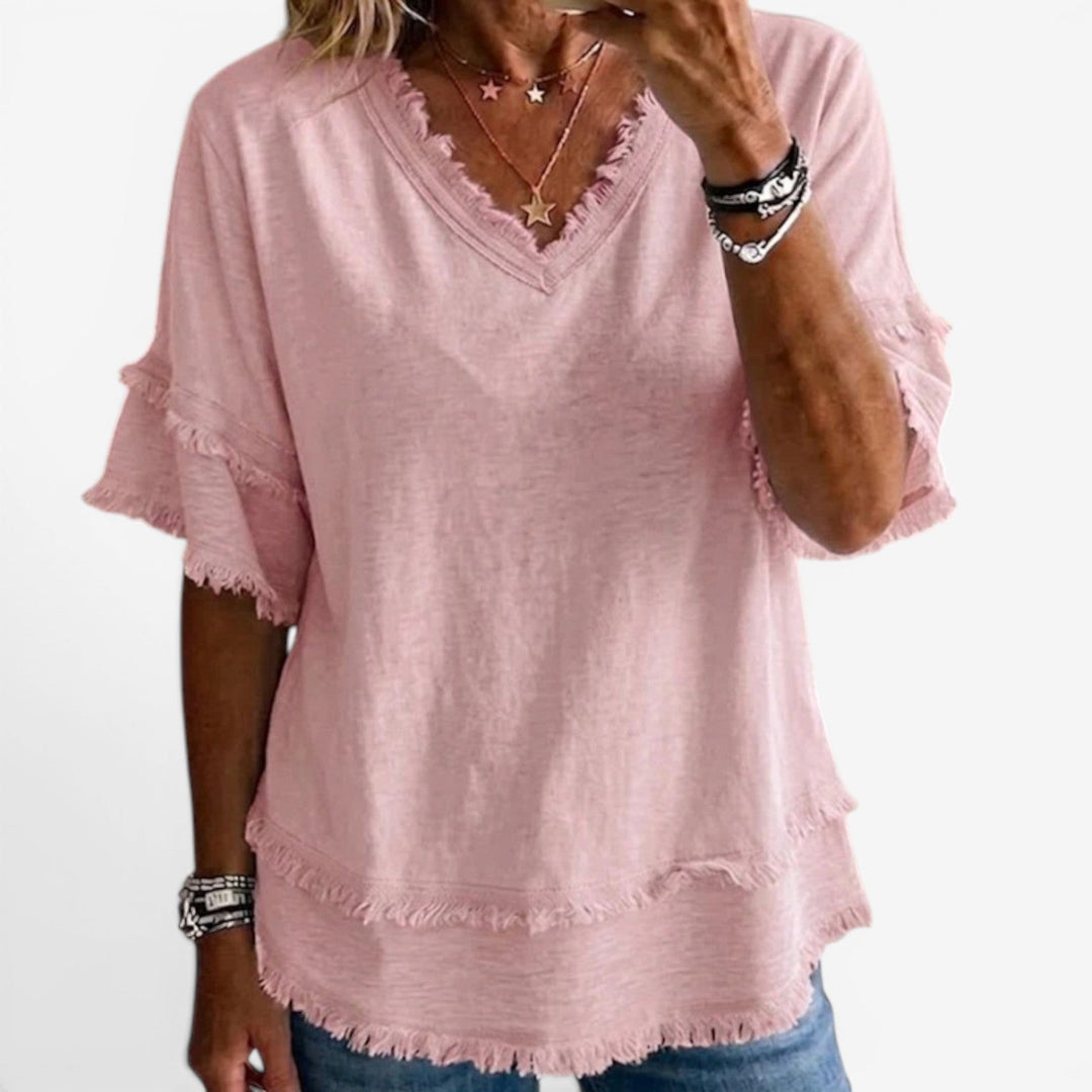 Maritoni™ Blusa a tunica con frange