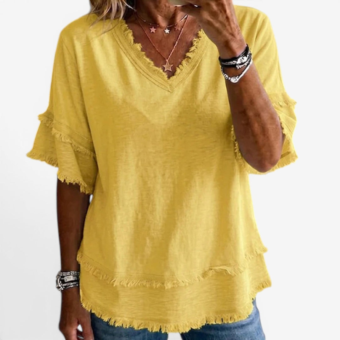 Maritoni™ Blusa a tunica con frange