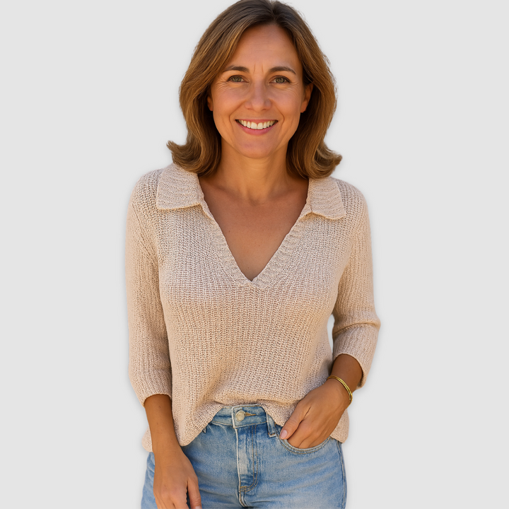 Top elegante a V di Lucy