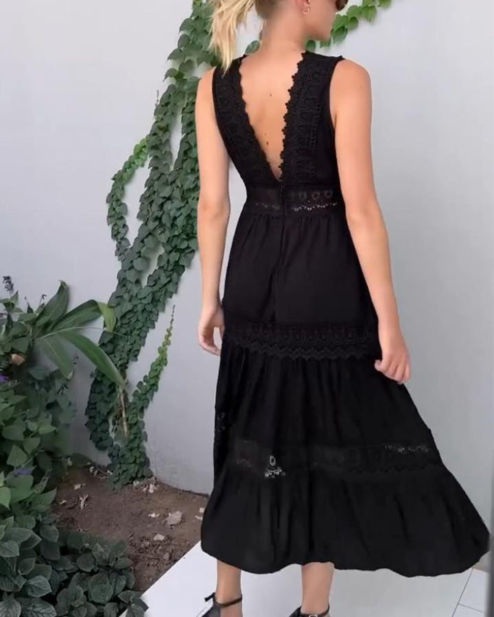 Aurélie | Abito Elegante in Pizzo con Scollatura a V