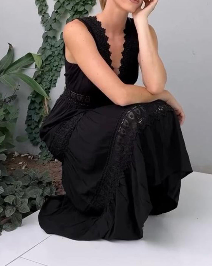 Aurélie | Abito Elegante in Pizzo con Scollatura a V