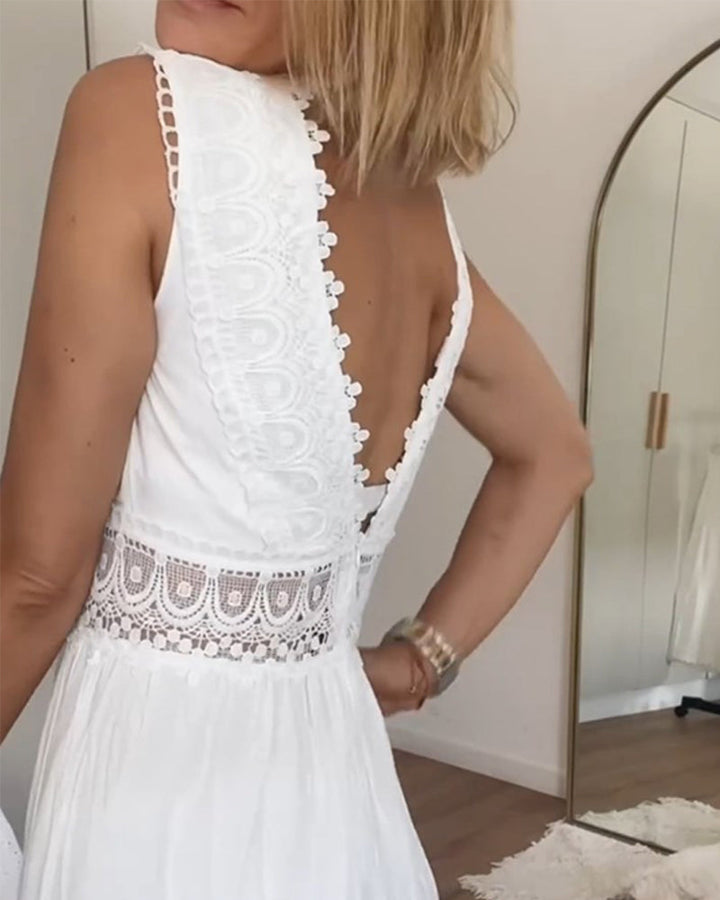 Aurélie | Abito Elegante in Pizzo con Scollatura a V