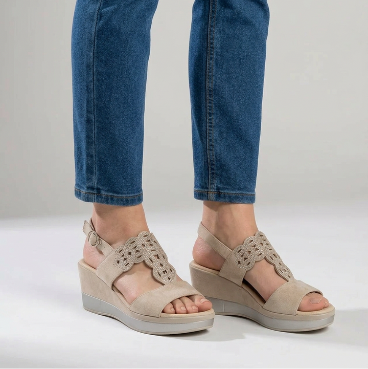 Rachele  - Sandalo comodo donna con zeppa